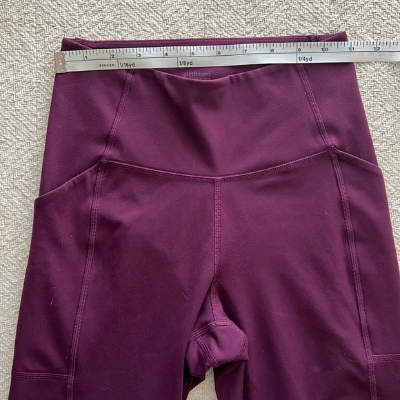 Girlfriend Collective Cropped Compressive Pocket Legging Plum Size XS - Picture 2 of 5
